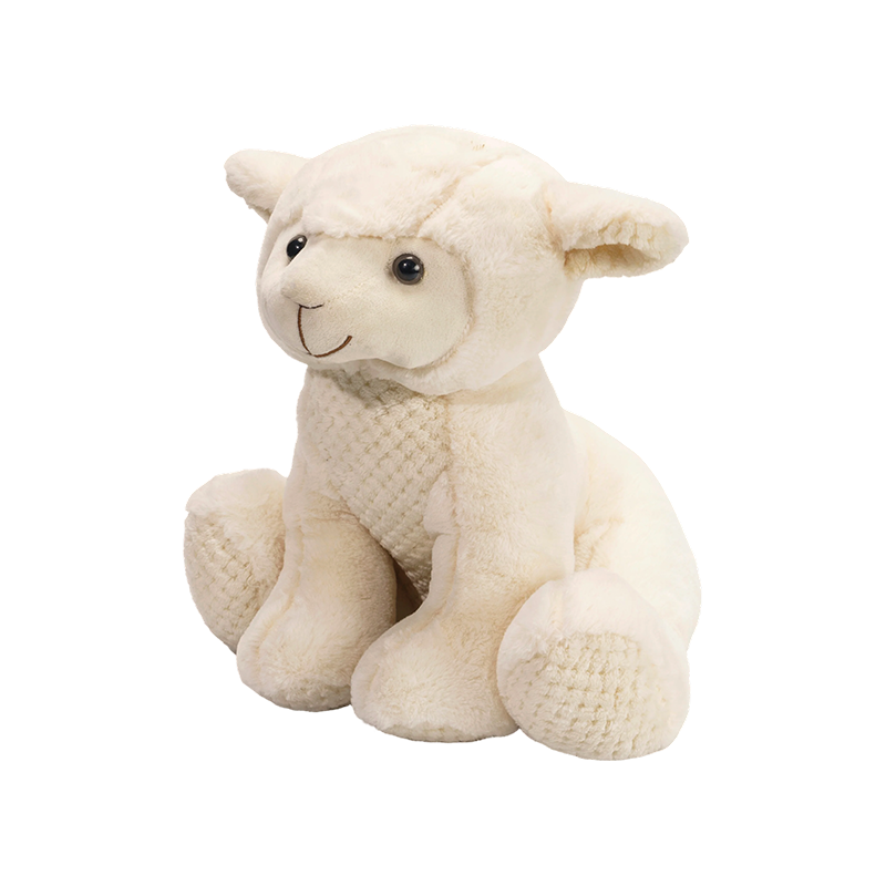 Peluche agneau blanc assis rempli - animaux de la ferme