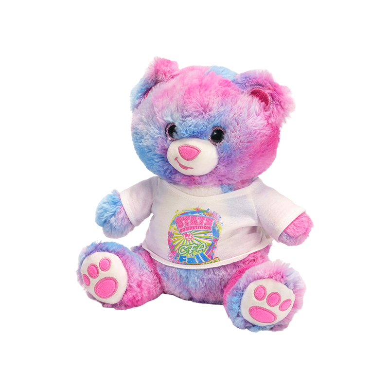 Ours en peluche classique de couleur arc-en-ciel en peluche douce