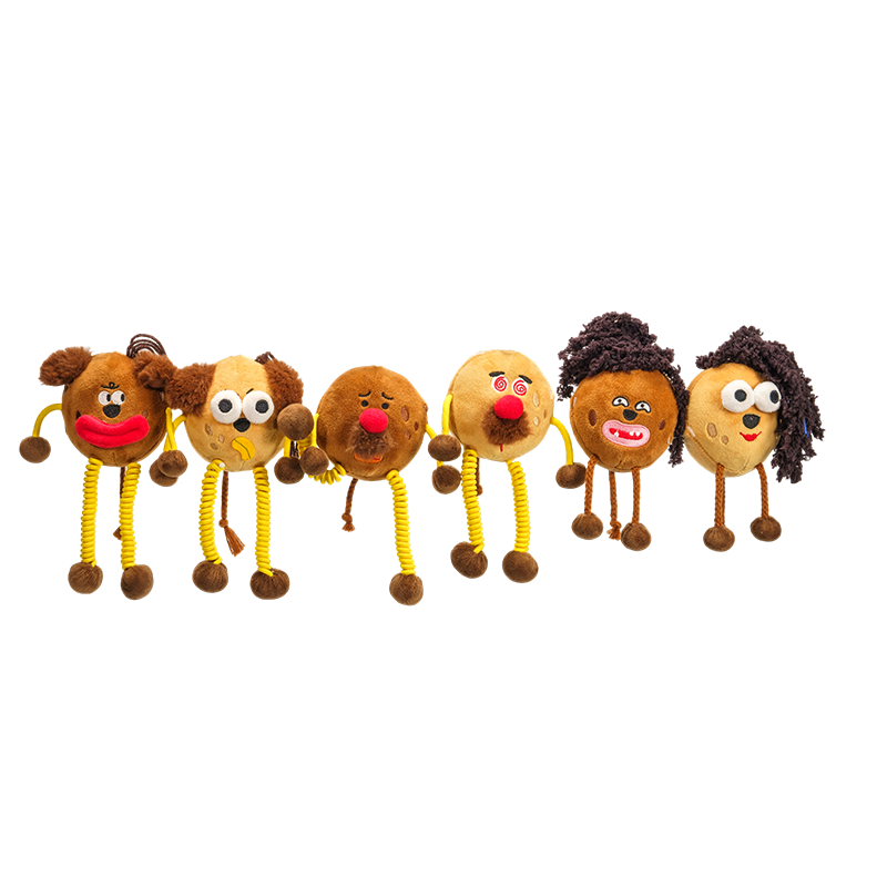 Porte-clés drôles en peluche d'animaux à tête poilue