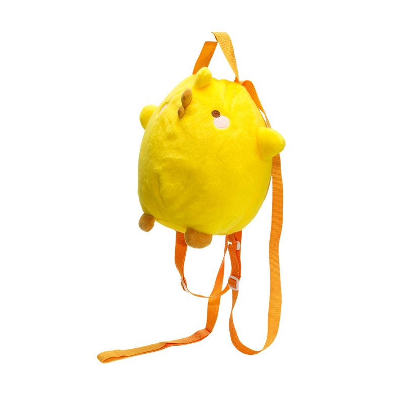 Sac à dos rond en peluche animal jaune