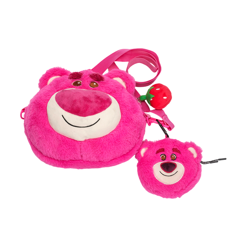 Adorable sac à dos en peluche ours rose