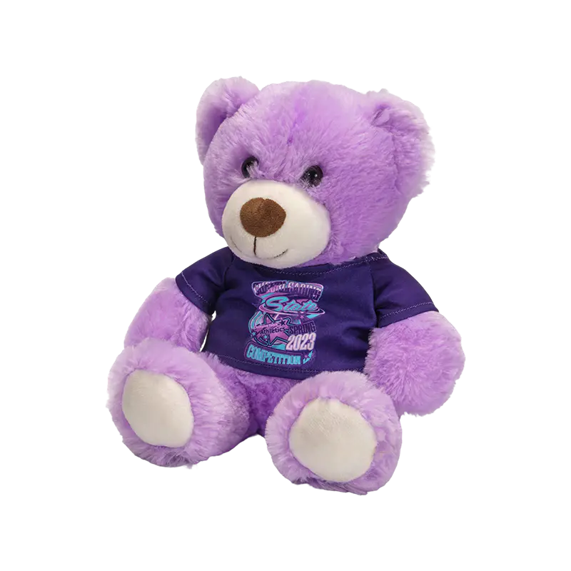 Adorables jouets en peluche ours violet habillé en peluche