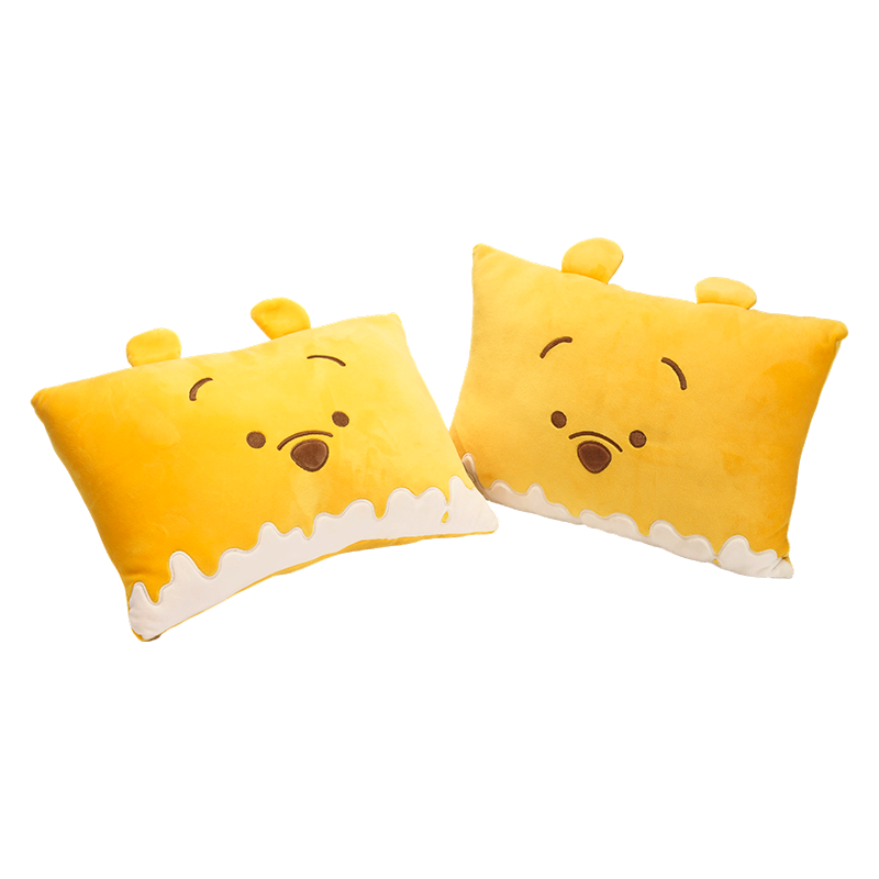 Coussins carrés en peluche à visage d'ours jaune Coussins carrés en peluche à visage d'ours jaune