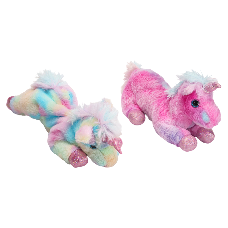Trousses à crayons en peluche licorne à crinière arc-en-ciel