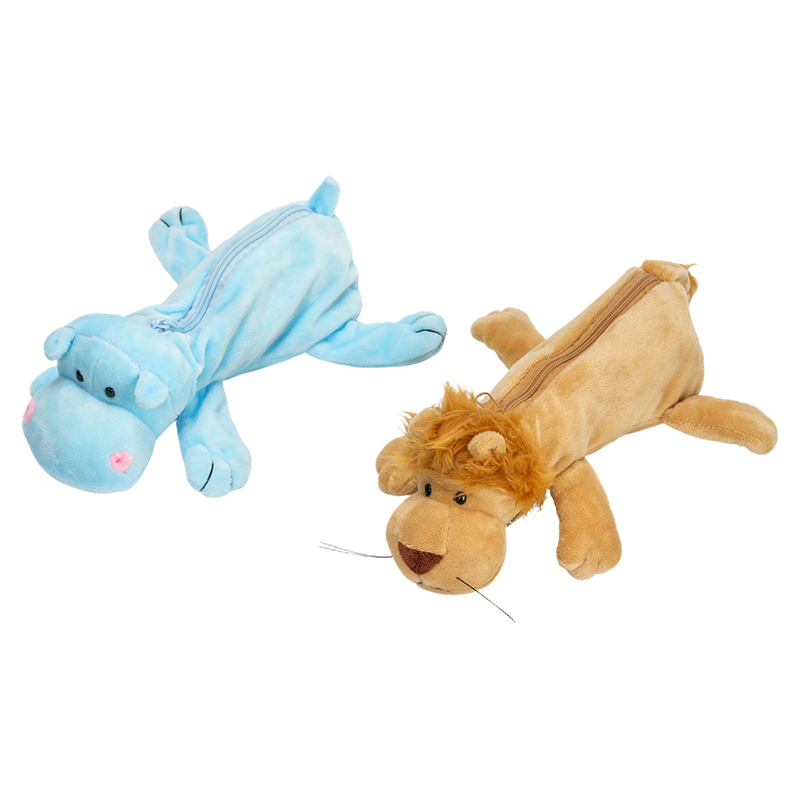 Jolies trousses à crayons hippopotame et lion