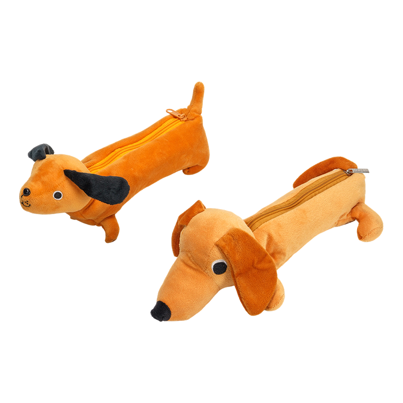 Trousses en peluche en forme de teckel