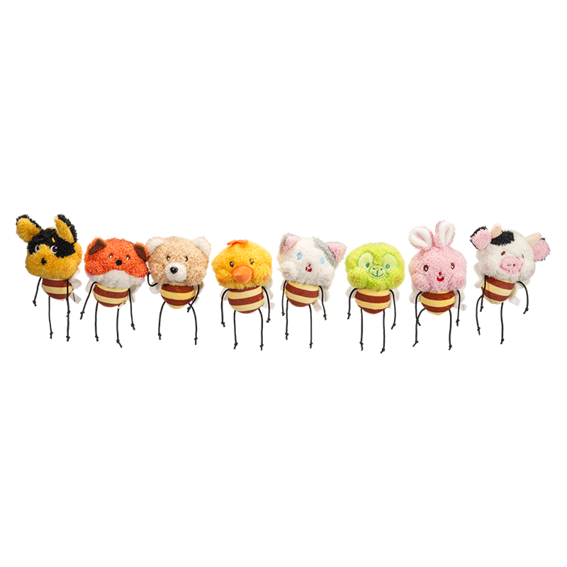 Porte-clés en peluche insectes colorés