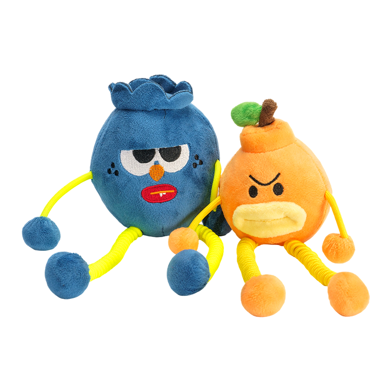 Porte-clés en peluche Sulky myrtille et orange en colère