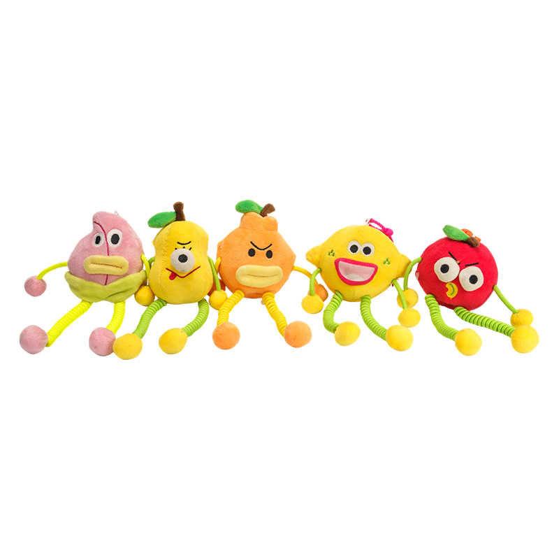Porte-clés en peluche fruits joyeux