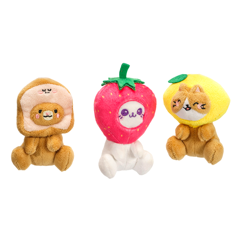 Porte-clés en peluche paresseux sur le thème des fruits