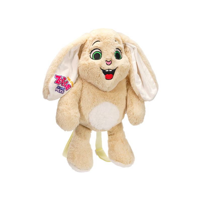 Sac à dos en peluche lièvre joyeux aux longues oreilles