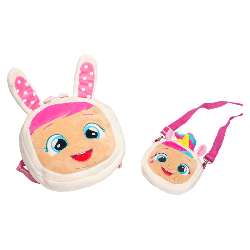 Sac à dos en peluche oreilles de lapin à câliner