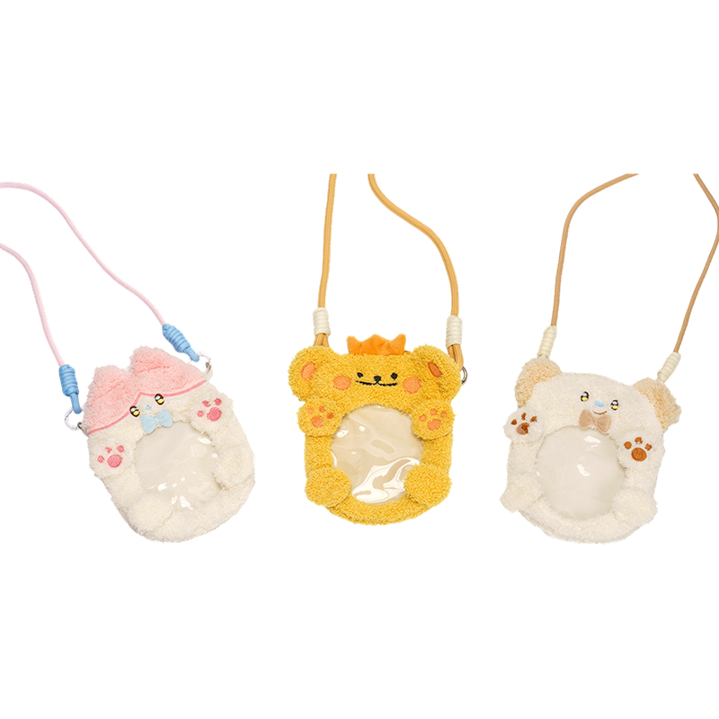 Porte-cartes en peluche tête royale