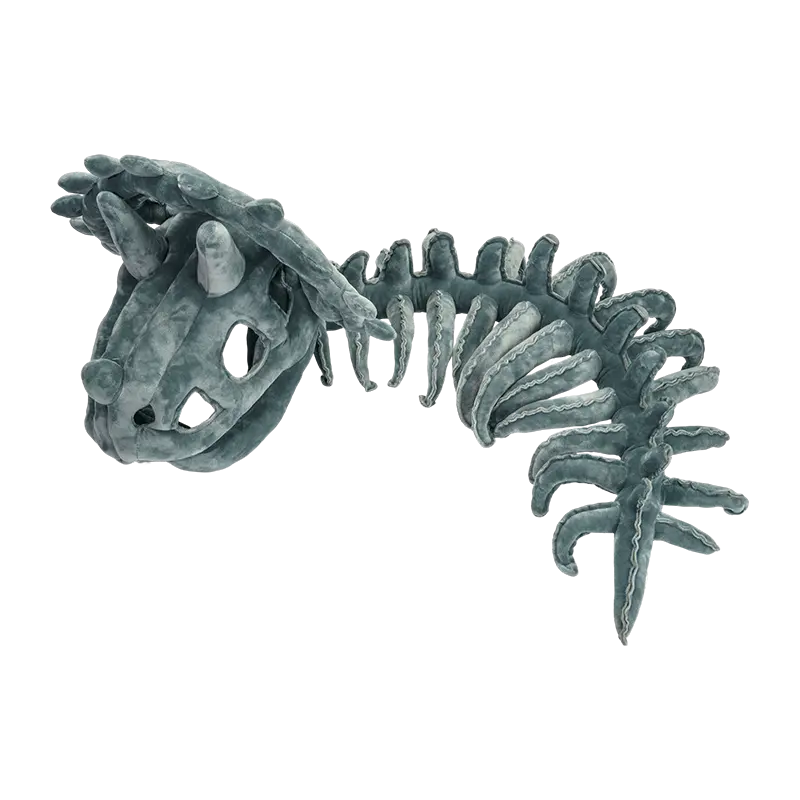 Bonnet en peluche squelette de dinosaure gris foncé taille adulte Bonnet en peluche squelette de dinosaure gris foncé taille adulte