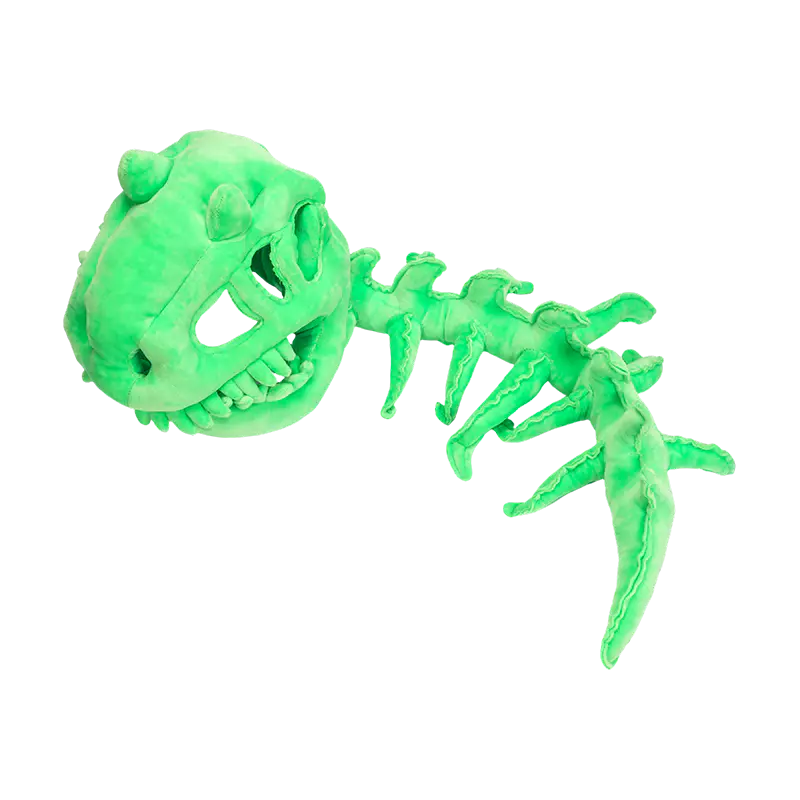 Bonnet peluche squelette de dinosaure vert taille enfant Bonnet peluche squelette de dinosaure vert taille enfant