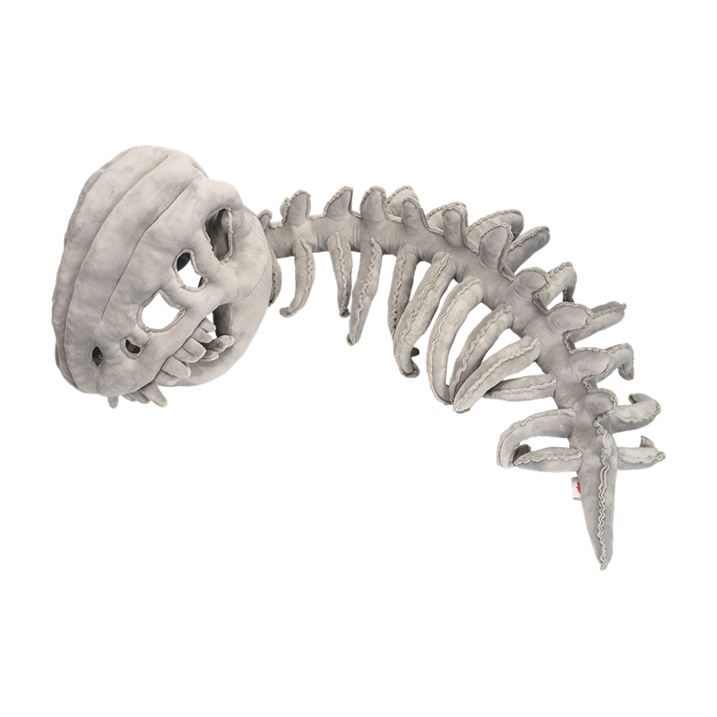 Bonnet peluche squelette de dinosaure gris taille adulte Bonnet peluche squelette de dinosaure gris taille adulte