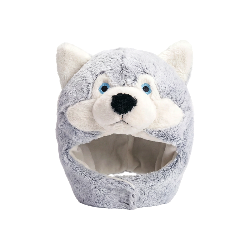 Chapeau en peluche husky d'Alaska