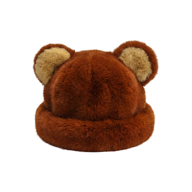 Chapeau en peluche marron
