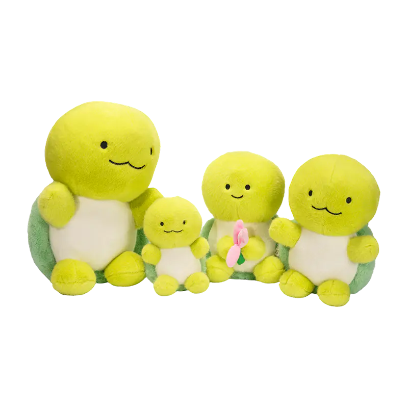 Groupe de poupées en peluche tortue souriante