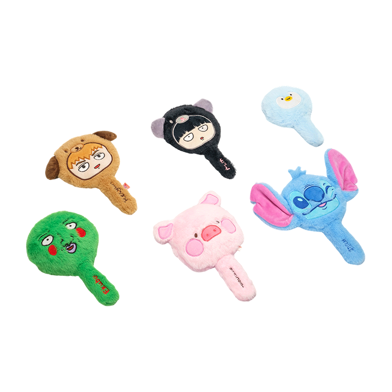Jouets miroir à main en forme d'animal en peluche